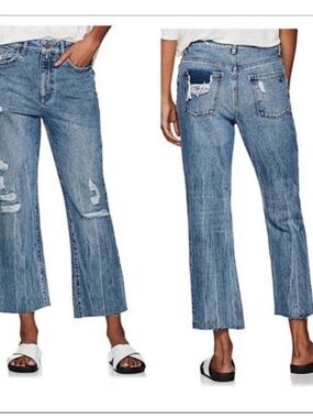 DL1961 Distressed Highrise Vintage Straight Jeans